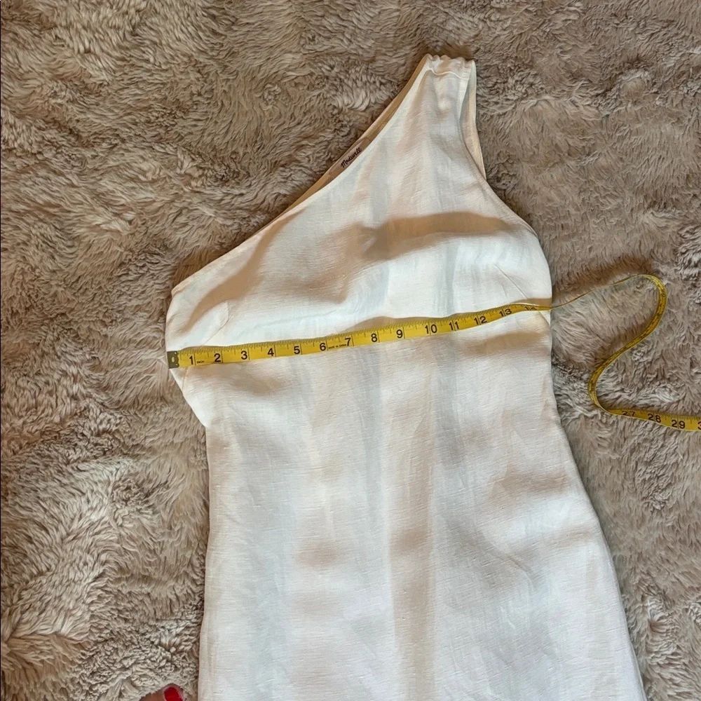Madewell One Shoulder‎ Midi Linen Blend Dress